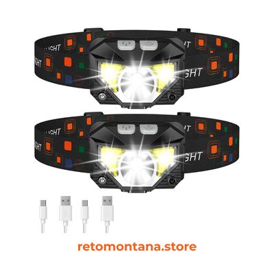 Linterna para cabeza recargable avanzada con sensor LED para trail running nocturno Guatemala