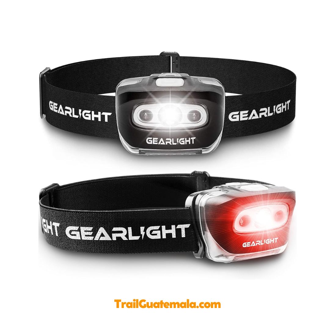 Linterna para cabeza LED 7 modos confiable de baterías para trail running nocturno Guatemala