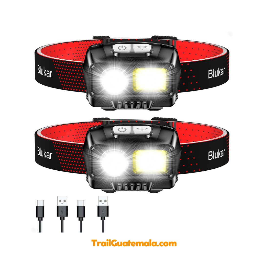 Linterna para cabeza LED recargable 2000lm esencial para trail running nocturno Guatemala