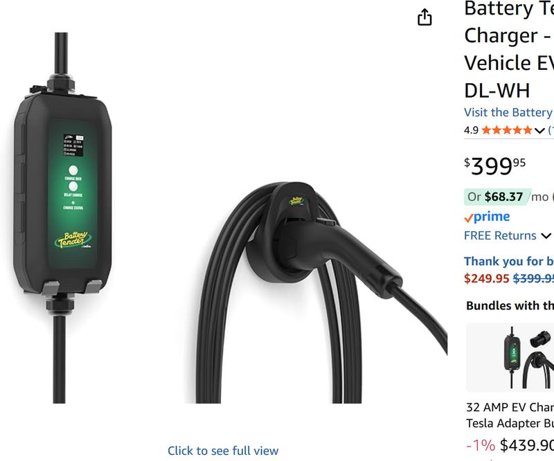 BATTERY TENDER 32 AMP EV RETAIL $400