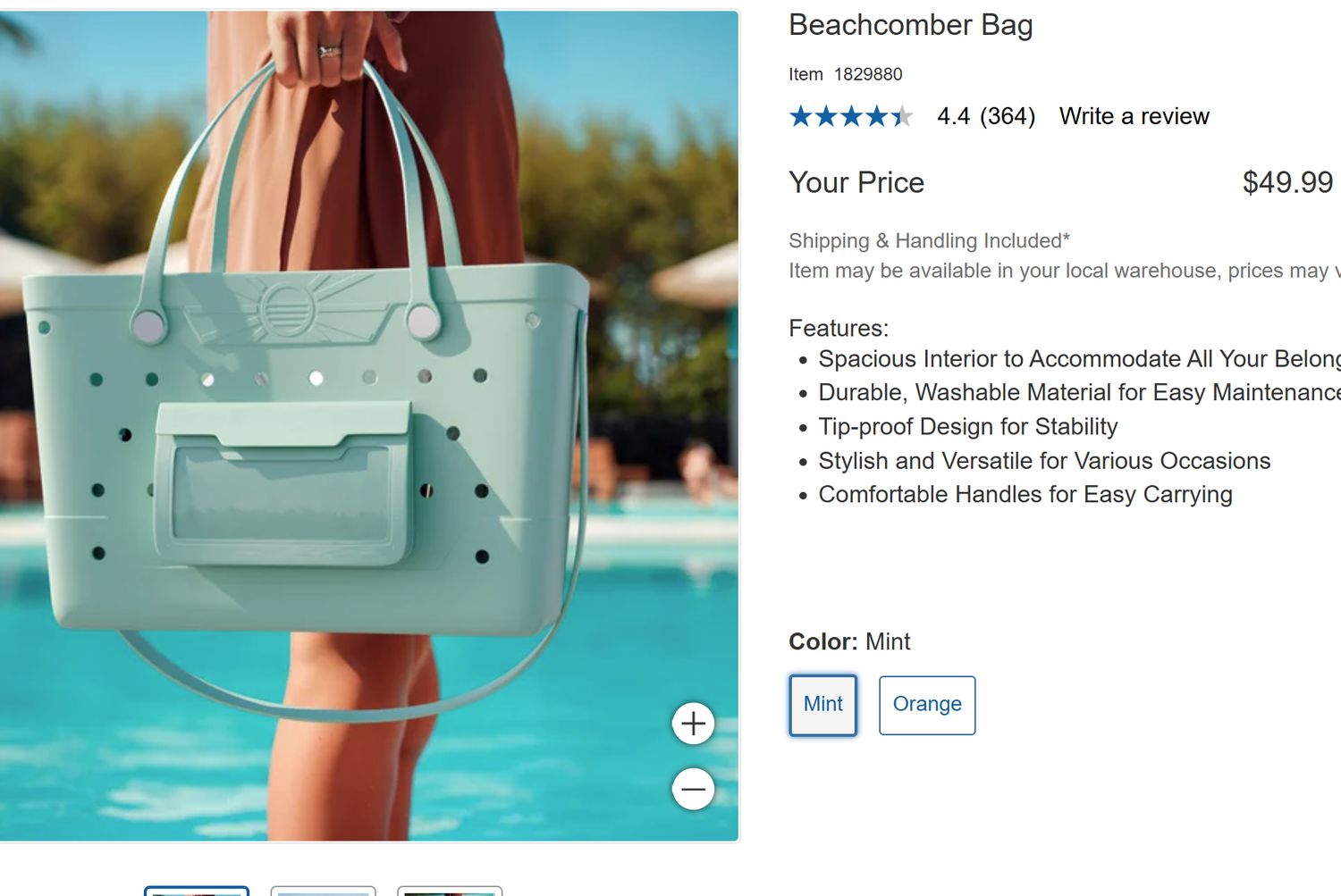 BEACHCOMBER BAG RETAIL $50