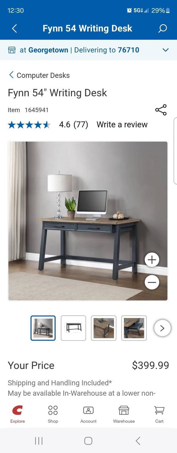 FYNN 54&quot; WRITING DESK RETAIL $399