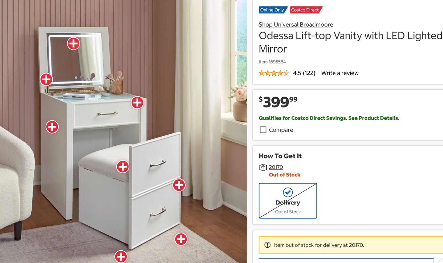 Odessa Vanity Retail $400