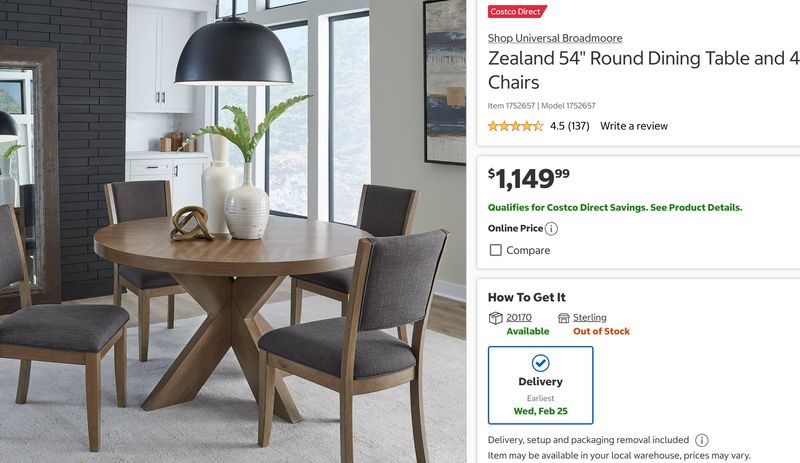 ZEALAND 5PC DINING SET Retail $1150