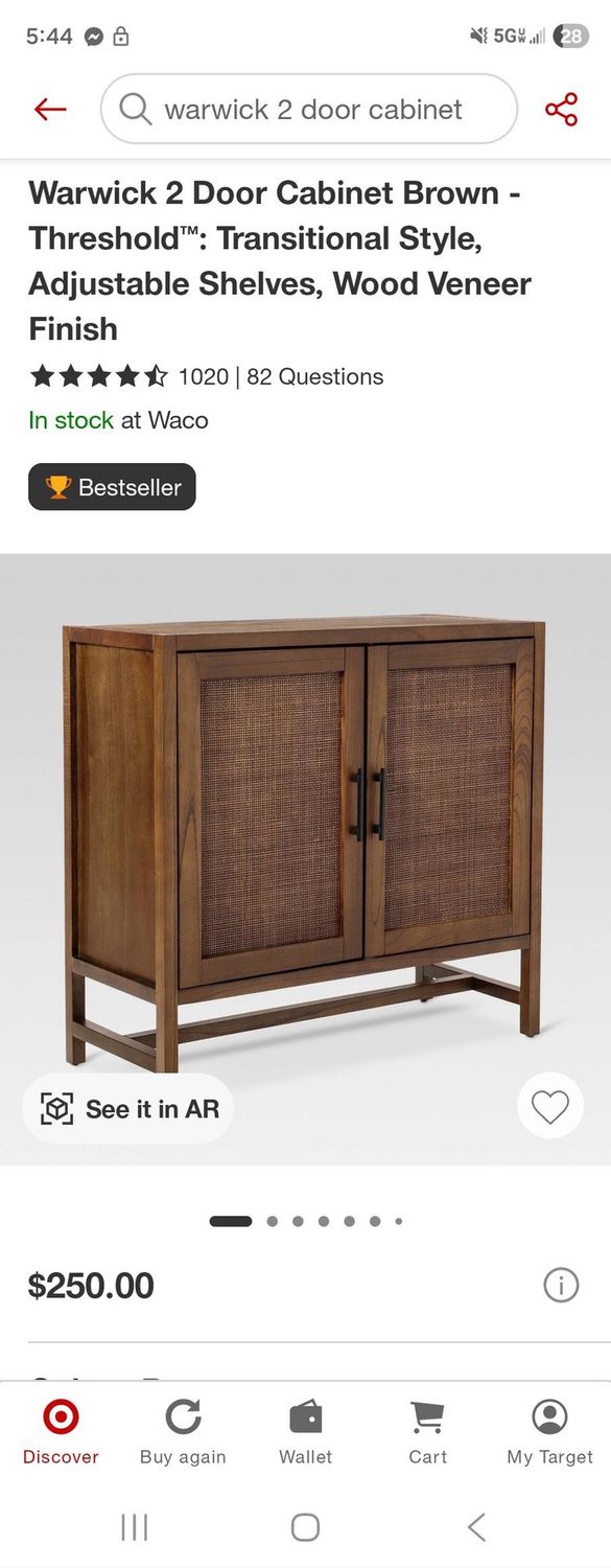 Warwick 2 Door Cabinet Retail $250