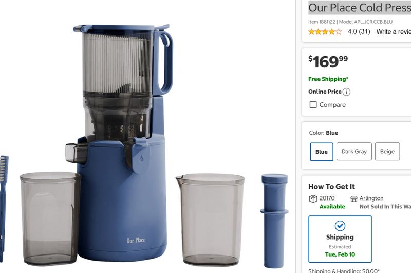 Our Place Cold Press Batch Juicer Retail $170