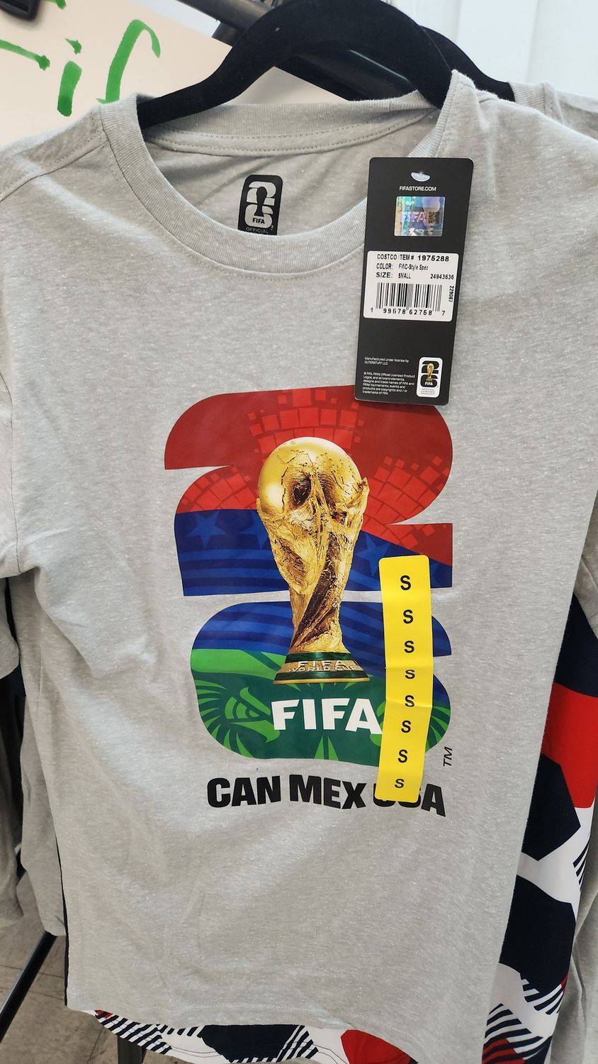 2026 FIFA WORLD CUP SHIRT, Colour: Light grey, Size: S