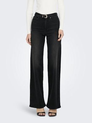 ONLY MADISON BLUSH HIGH WAIST WIDE - WASHED BLACK DENIM