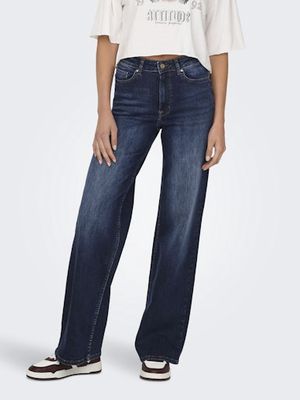 ONLY MADISON BLUSH HIGH WAIST WIDE - DARK BLUE DENIM