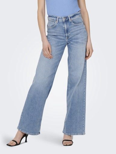 ONLY MADISON BLUSH HIGH WAIST WIDE - LIGHT BLUE DENIM