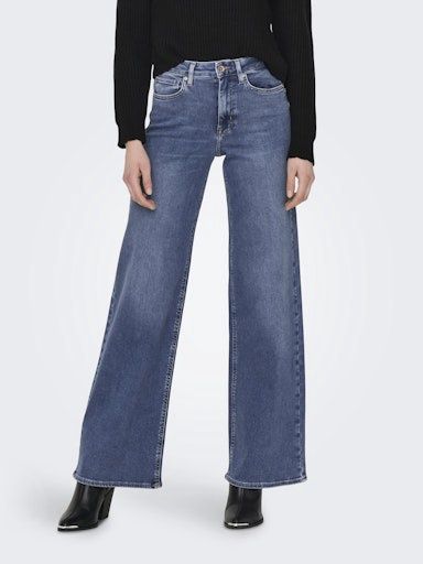 ONLY MADISON BLUSH HIGH WAIST WIDE - MEDIUM BLUE DENIM