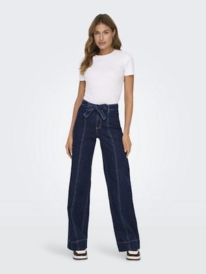 ONLY MADISON BLUSH HIGH WAIST  WIDE BELTED DENIM