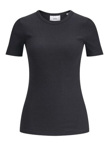 JJXX FRANKIE RIBBED TEE, Colour: BLACK, Size: XS