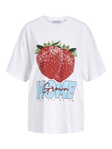 JJXX MILLOW LOOSE FIT TEE, Colour: BRIGHT WHITE / HOME GROWN, Size: XS