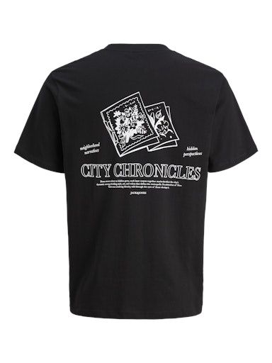 JACK &amp; JACK BILLYBURG BACK GRAPHIC TEE, Colour: BLACK, Size: S
