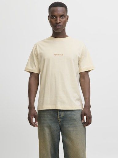 JACK &amp; JONES NORREBRO EMB TEE, Colour: ANTIQUE WHITE, Size: S