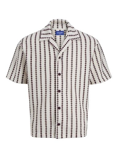 JACK &amp; JONES GRAMERCY JERSEY RESORT SHIRT, Colour: ANTIQUE WHITE, Size: S