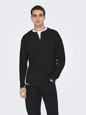 ONLY &amp; SONS TOBIE REG LONG SLEEVE  HENELY TEE