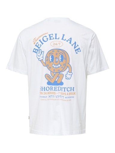 ONLY &amp; SONS FREDDI BEIGEL RELAXED TEE, Colour: BRIGHT WHITE, Size: S