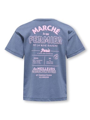 ONLY GIRLS MOLLIE BOXY PRINT TEE, Colour: VINTAGE INDIGO, Size: 158/164 (13/14)