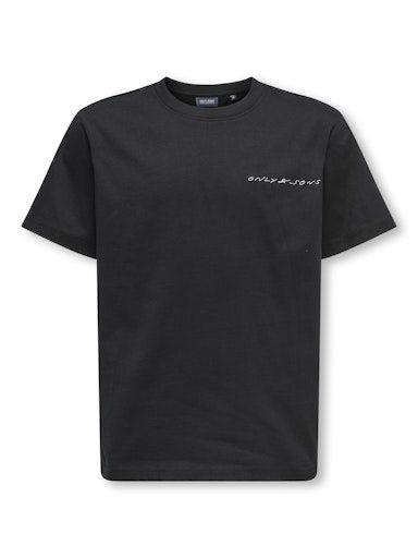 ONLY &amp; SONS JR ASHER LIFE REG TEE, Colour: BLACK, Size: 134/140 (9/10)