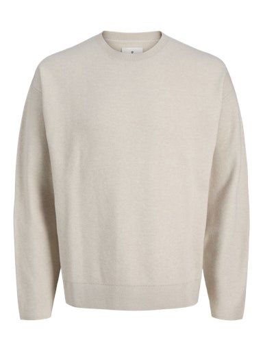 JACK &amp; JONES BRADFORT KNIT CREW NECK, Colour: SILVER LINING, Size: S