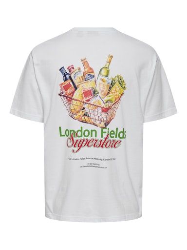 ONLY &amp; SONS FRED LIFE PIES RELAXED SS TEE, Colour: BRIGHT WHITE, Size: S
