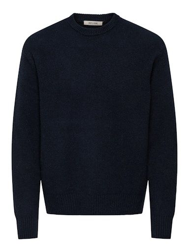 ONLY &amp; SONS JAMES RELAXED CREW KNIT, Colour: DARK SAPHIRE, Size: S