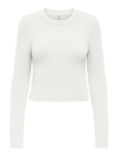 ONLY PETRA LS SHORT O-NECK CC KNIT, Colour: CLOUD DANCER, Size: XS