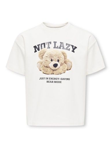 ONLY GIRLS BILLIE LOOSE TEDDY TOP JRS, Colour: CLOUD DANCER /LAZY, Size: 122/128 (7/8)