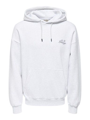 ONLY &amp; SONS CERES CHILL OVZ HOODIE SWEAT, Colour: SUPER LIGHT GREY, Size: S