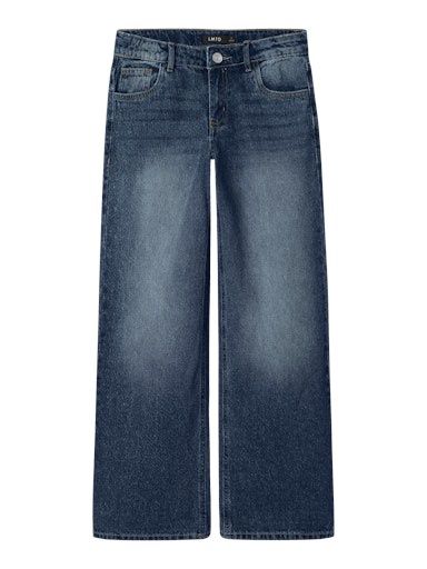 LMTD BIRT DENIM LOW WAIST WIDE PANT, Colour: DARK BLUE DENIM, Size: 140