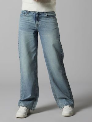 LMTD BIRT DENIM LOW WAIST WIDE PANT