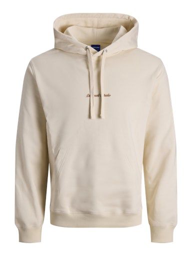 JACK &amp; JONES NORREBRO EMB SWEAT HOODIE, Colour: ANTIQUE WHITE, Size: S
