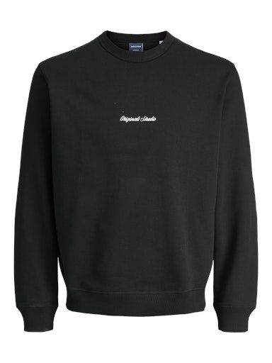 JACK &amp; JONES NORREBRO EMB SWEAT CREW, Colour: BLACK, Size: S