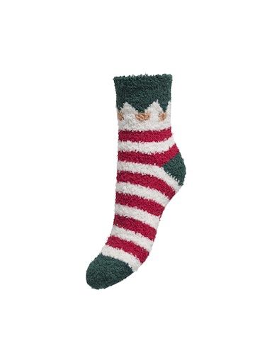 ONLY CHRISTMAS CHINELLE SOCK IN A BALL, Colour: CLOUD DANCER STRIPES, Size: OS