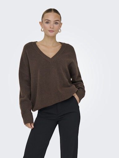 ONLY MARI LS LOOSE V-NECK KNIT
