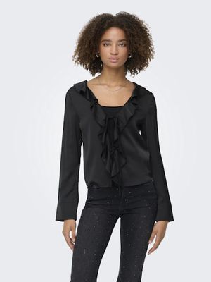 ONLY MIKA VIS SATIN FRILL TOP