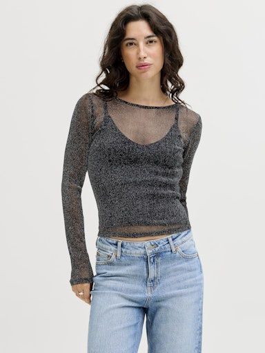 JJXX MELIA MESH GLITTER TOP