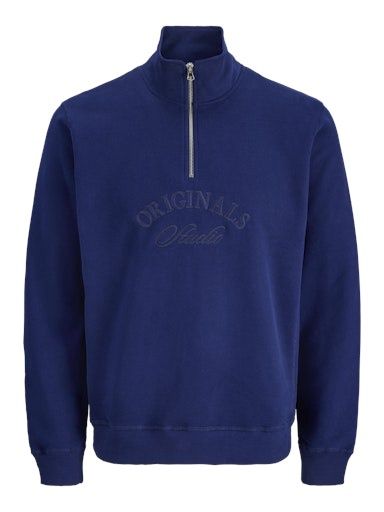 JACK &amp; JONES LEECKER BRANDING SWEAT HIGH NECK, Colour: OCEAN CAVERN, Size: S