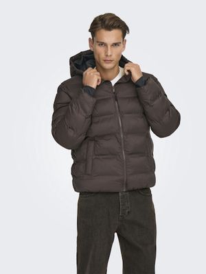 ONLY &amp; SONS UNION SEAMLES LIFE HOOD PUFFER JACKET