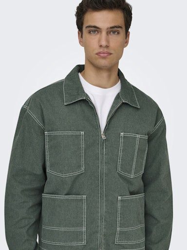 ONLY &amp; SONS ZEALAND ZIP DENIM JACKET