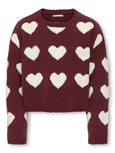 ONLY GIRLS SUS CHINELLE PULLOVER KNT, Colour: CABERNET, Size: 122/128 (7/8)