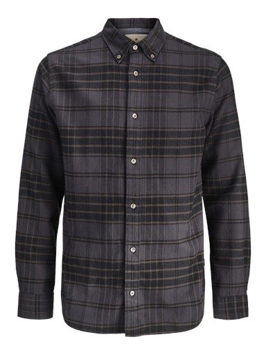 JACK &amp; JONES BARKLEY FLANNEL SHIRT, Colour: BLACK, Size: S