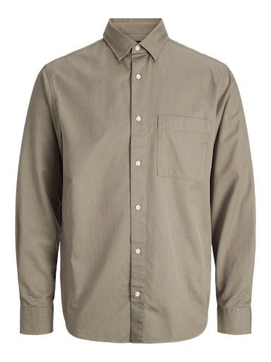 JACK &amp; JONES STANFORD TENCEL L/S SHIRT, Colour: BRINDLE, Size: S