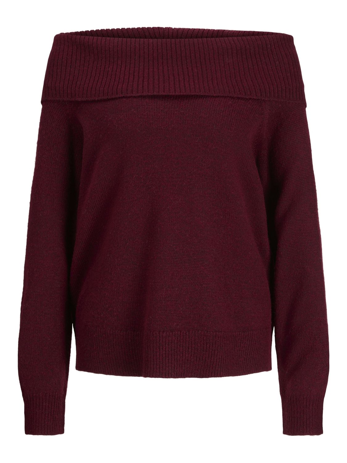 JJXX MINKA OFF SHOULDER KNIT, Colour: CABERNET, Size: XS