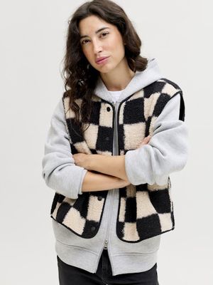 JJXX VERA CHECK TEDDY VEST