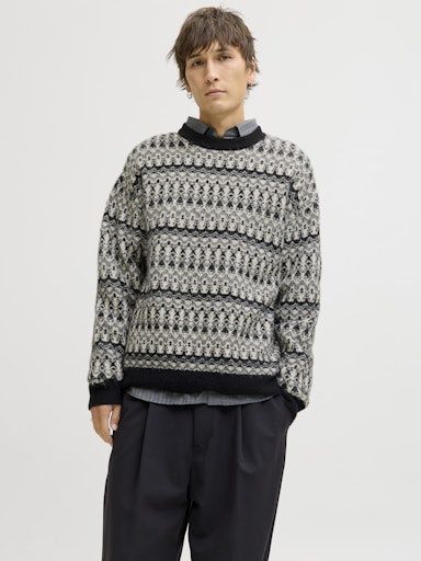 JACK &amp; JONES MAX FAIRISLE KNIT CREW NECK