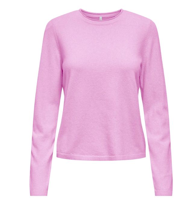 ONLY LOYAL O-NECK KNIT, Colour: SUPER PINK, Size: XS