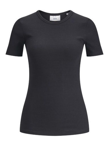 JJXX FRANKIE RIBBED TEE, Colour: BLACK, Size: XS